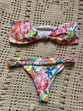 Never Worn Floral Bandeau Bikini Set